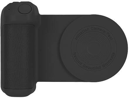 Soporte Magnético para Cámara con Bluetooth, Soporte para Fotos con Mango para Teléfono Inteligente, Soporte de Carga Inalámbrico, Empuñadura para Teléfono (Negro)