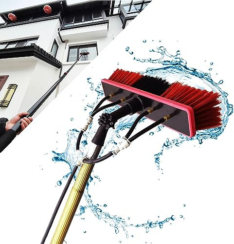 Witriolik Teleskopstange Aluminium, 10m Wasserführende Teleskopstange, Teleskopstange fensterreinigung Universal Waschbürste, Reinigung von Photovoltaik-und Sonnenkollektoren Fensterreinigung