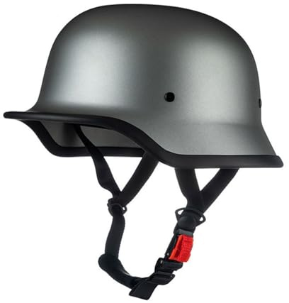 Mezzo Casco Jet Moto Retrò Casco Scodella Portatile, ECE Omologato Mezzo Elmetto da Moto Retrò per Uomo Donna Biker Cruiser Scooter Touring H,M