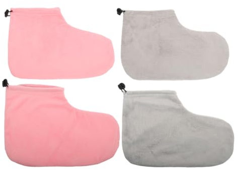 Housoutil 2paare Paraffin Wachs Fußwärmer Baumwoll Fußwickel Mit Elastikband Wärmeschutz Atmungsaktiv Für Wellness Fußpflege Und Therapie Bei Kalten Füßen