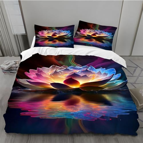 BAIL Housse de Couette 240 x 260 RéFlexion Housse Couette Très Doux Parure de Lit Adulte en Microfibr 2 Taies d'oreiller 65 x 65 cm Convient pour Chambre