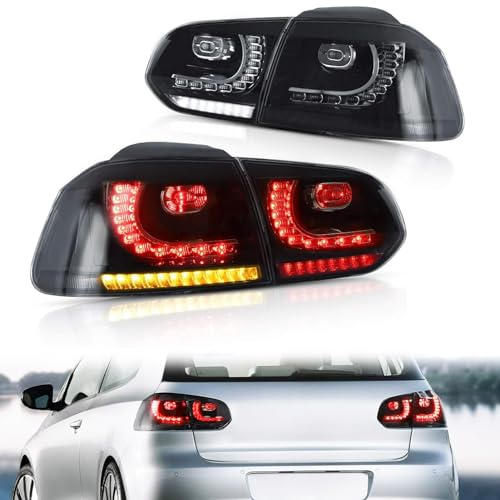 Wkopet Montage der LED-Rückleuchten für VW Golf 6 MK6 2010-2014, Montage von Heckleuchte links + rechts (Rauch)