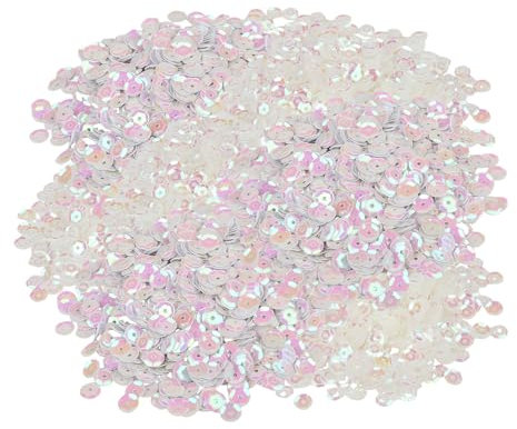 2400 Stück Dekorative Pailletten, Durchmesser 6 mm, Bastel-Zubehör, Runde Form, Kreative Dekorationen, Bekleidungszubehör, Glänzend, Geeignet zum Nähen und Basteln