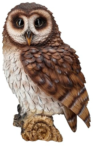 Figuren Shop GmbH Gartenfigur starrenede Eule von HotAnt 21 cm - Realistische Dekoration, Garten Vogel Tier