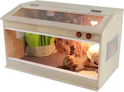 NIUOIOU Maison De Tortue en Bois, Grand Terrarium pour Reptiles, Habitat De Tortue, Grande Cage pour Reptiles, Maisons De Reptiles, Lézard, Caméléon, Gecko, Incubateur pour Animaux,40 * 30 * 30cm