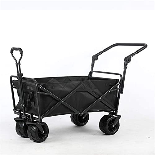 NZpost Garden Trolley Outdoor Utility Wagon Folding Garden Beach Shopping Camping Cart Garden Trolley Carts Easy Transport (Black)