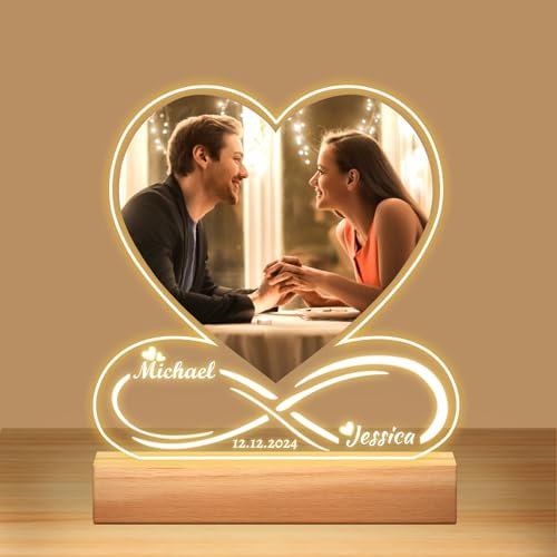 Personalisierte Weihnachts Geschenke für Frauen Männer, Personalisierte Bilderrahmen mit Foto, Personalisierter Bilderrahmen mit Bild, Personalisierte Geburtstagsgeschenk für Frauen Freundin Freund