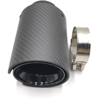 PQCORBE Für B&MW F30 E46 E90 Universale Schalldämpferspitzen mattiertes Auspuffendrohr aus Carbonfaser schwarzer Edelstahlschalldämpfer 1 Stück Auspuffendrohre(70MM IN-89MM Out)