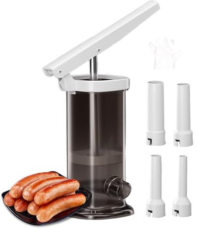 Relleno de casera: máquina de manual eficiente, principio de palanca de llenado de carne operada a mano | 2 capacidad, relleno de vertical para el operador