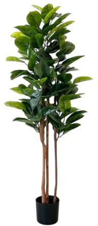 Acomoda Textil – Planta Artificial Decorativa con Macetero Elegante para Hogar, Jardín, Comercio y Oficina. Planta Sintética Resistente para Interior y Exterior Sin Cuidados. (Fycus Lyrata, 120cm)