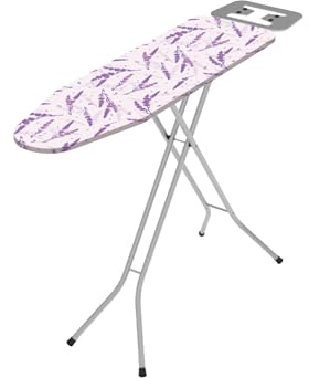 Hausberg EKO LIFE Ironing Board – Foldable & Adjustable (62–87 cm) | 105x30 cm Mesh Surface, Anti-Slip Feet, Rust-Resistant Frame, Silicone Iron Rest, Foam Padded – Lightweight & Durable – Lavender