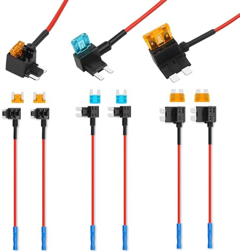 6er-Pack 3 Typen Auto-Add-a-Circuit-Sicherungsabgriffe für Kraftfahrzeuge, 12 V, ATO ATC ATM APM-Sicherungshalter, Standard-Mini-Sicherungshalter mit niedrigem Profil, professionelles Halter-Abgriff-K