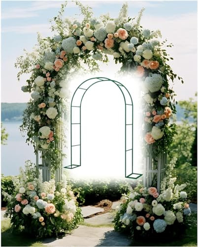 Extra Wide Garden Arch 300/350Cm - Tall Rose Arbor for Climbing Plants Wedding Pergola Trellis Support for Grapevines Green Outdoor Decoration W1.4M*H2.3M