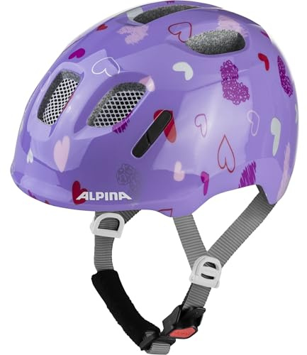 ALPINA Ximo 2 Kinderfahrradhelm, Purple Hearts Gloss, 45-49 cm