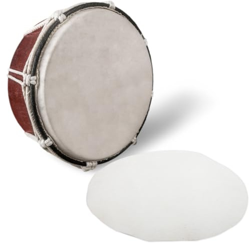 Alasum Ziegenfell für Djembe, rund, natürliches Ersatz, 38,1 cm (15 Zoll), für Leistung und Unterricht, verstellbar, für Innen- und Außenbereich