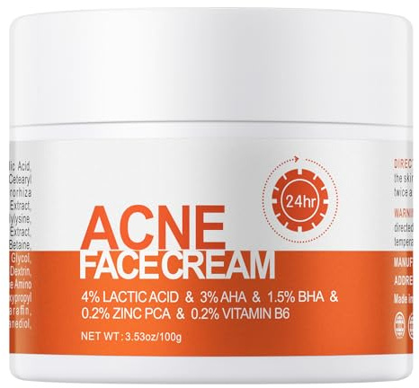 AOPEIBOTO Acne Treatment, Acne Cream for Face with Lactic Acid & Zinc, for Reduce Breakouts, Unclogs Pores, Shine, 3.53oz/100g