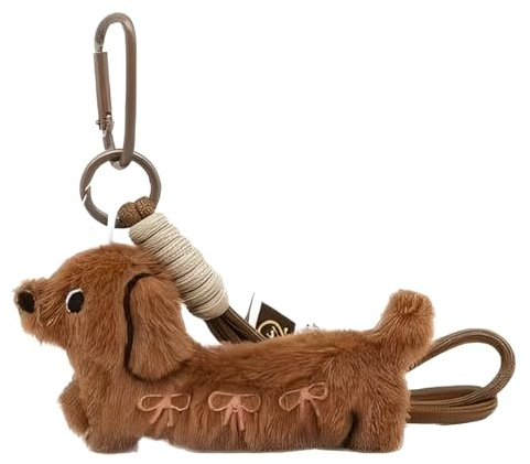 GONZTEL 1 Stück Schlüsselanhänger Dackel, Schlüsselanhänger Kuscheltier, Süße Welpe Hundetasche Anhänger, Dackel Deko, Glücksbringer Dackel Keychain Geschenke für Lieblingsmensch Frauen