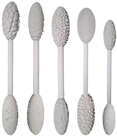 Generico Texturrulle - 5,12 tum Clay Texture Roller | Multifunctional 5X/set Textured Craft Supply - Oval Doubled-Headed Modeling Clay Stick med olika mönster | Keramiska verktyg - för projekt
