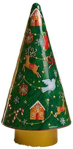 Musical Pine Tree Biscuit Tin 180g Christmas Xmas Decoration GIft Idea