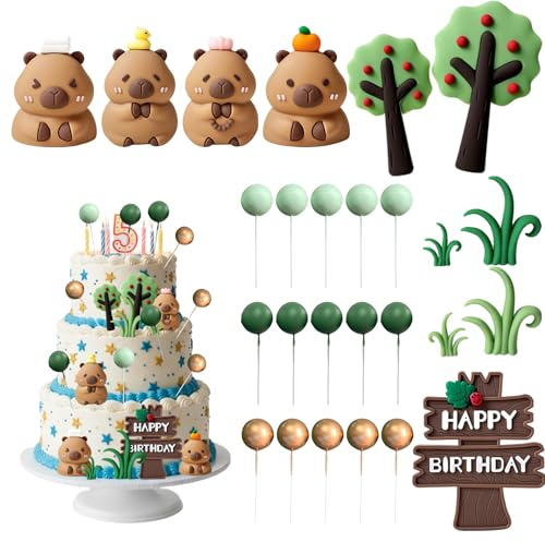 26PCS Cake Topper, Cake Decorations, Animal Cake Toppers - Versatile for Birthday and Party Themes, Decorative Figures for Various Sweet Treats and Celebrations