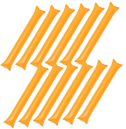 MAGICLULU Palos Inflables de Animación Naranja 50 Unidades Generador de Ruido para Fiestas Bastones de Vítores Reutilizables para Eventos Deportivos y Animación al Aire Libre
