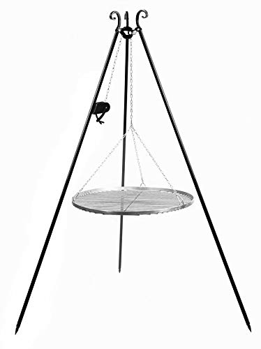 KORONO 5900105401922 pivotant Barbecue avec manivelle 180 cm Grille, Acier Inoxydable, 102 x 60 x 10 cm