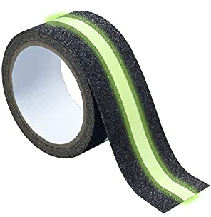 Maximex Ruban adhésif anti-dérapant 2en1 fluorescent découpable Noir