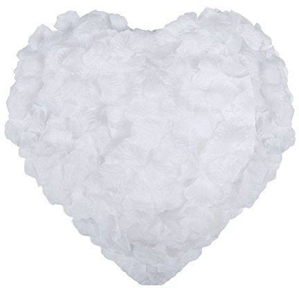 Naler 2000pcs Petali Rose di Seta Artificiale Rosa per Natale, Fiori Matrimonio, coriandoli, spargimento Tavolo - Bianco