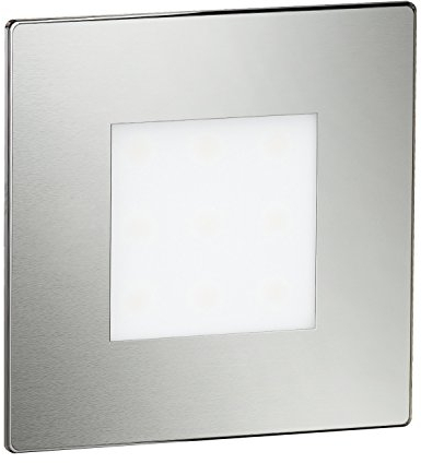 ledscom.de LED Treppenlicht/Wandeinbauleuchte FEX für innen und außen, eckig, edelstahl, 85 x 85mm, rot