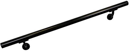 Aluminum Handrail Direct OHR 11' Handrail Section with Mounts - Black - Stair Hand Rail - USA Made Railing- Easy to Install Handrails for Outdoor & Indoor Stairs, Porch & Deck Stair Hand Rail