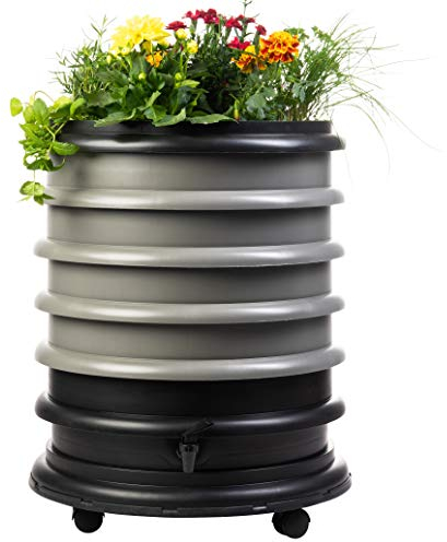 WORMbox | Wormery Worm Farm composter 4 Grey Trays + Planter | 64 liters | Organic Waste Compost, make your Worm Castings