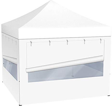 Vispronet Profi Faltpavillon Basic - 3x3 m in Weiß - 4 Vollwände mit Panoramafenster - Scherengittersystem - Farbe & Größe wählbar