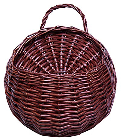 Boodtag Hängenden Blumenkorb Pflanzer Vase Blumenkorb Geflochtener Rattan Blumentopf Hängender Pflanzer Rattan Korb Balkonkasten Wandbehang Hängen Ornamente Wanddekoration