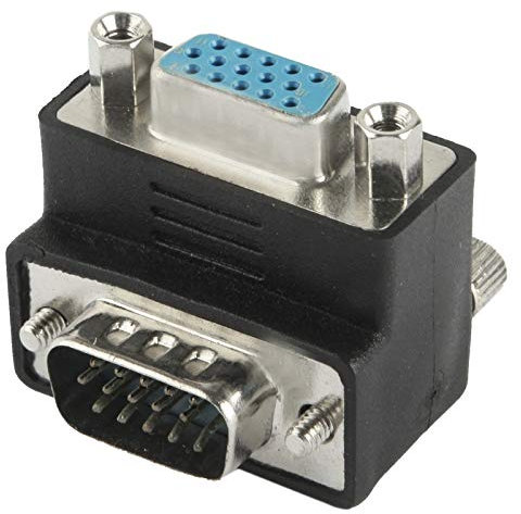 ZZjingli 90 Degree VGA 15 Pin Male to Female Right Angle Adapter