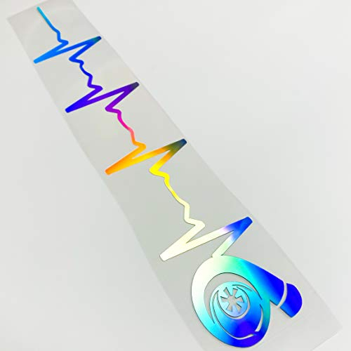 55cm Auto Aufkleber Turbo Puls Oilslick Hologram New Regenbogen reflektierend schillernd Cartattoo Tuning Style Design Performance Herzschlag