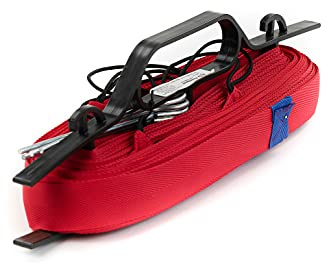 RomiSport Linien für Badminton Spielfeldmarkierung Courtline max. 6.15 x 13.4 m Linien zum Badminton Breite 4cm Markierung Gelb Rasen Sand Ankerhaken (Rot)