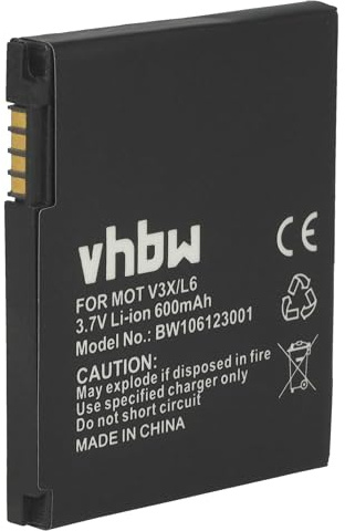 vhbw Akku Ersatz für Motorola BC50 | SNN5779, SNN5779A, CFNN1043, CFNN7007, 77865 für Handy Smartphone Telefon (600 mAh, 3,7 V, Li-Ion)