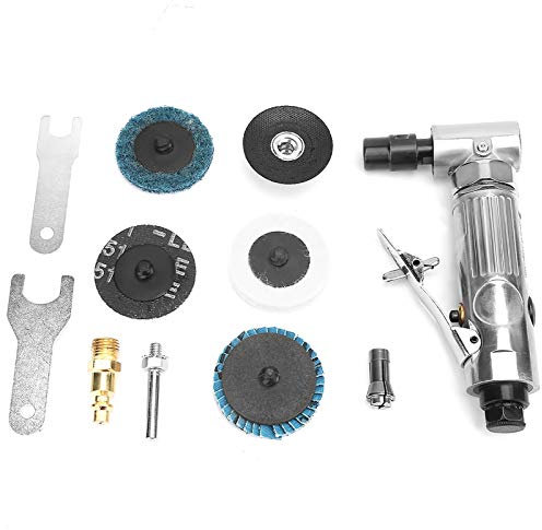 Industrial Grade Air Die Grinder Assortment Tools Kit, BSP 90 Degrees Pneumatic Grinder Right Angle Die Grinder Air Grinding Tool with 2 inch Grinding Disc