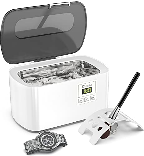 KECOOLKE Ultrasonic Cleaner 600ml Jewelry Sonic Cleaner with Digital Timer for Eyeglasses, Rings, Coins，Silver Ultrasonic Cleaner Solution for Gifts