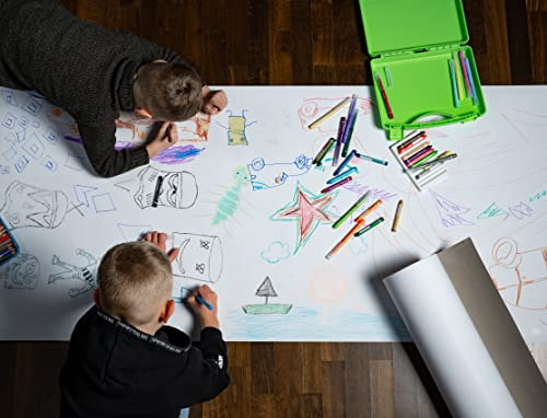 LEIPA Malpapier | 1 Rolle 0,7m x 48m | 200g/m² | Malunterlage & Skizzenpapier für Kinder, Kita & Schule | 100% Recyclingpapier