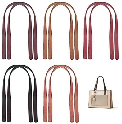 PU Leder Taschengriff 10 Stück - Abnehmbare Schultergurt Tragegurt 60cm für Handtaschen Brieftasche - Ersatz Griff DIY Zubehör