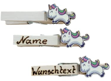 3 Glubbal (Glupperl) Einhorn - mit Text (individuell)