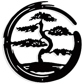 NBEADS Bonsai Tree Metal Wall Art Decor, Matte Black Wall Hanging Decor Silhouette Wall Art for Home Bedroom Living Room Garden Hotel Office Wall Decoration, 21.59×22.50cm