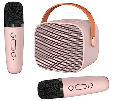 CEIEVER - Microfono per karaoke per bambini, con microfono senza fili, per karaoke, per bambini, con effetti che cambiano la voce e Bluetooth, per ragazzi e ragazze, rosa