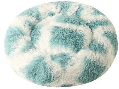 Hundekorb Hundebett Katzenbett Hundesofa Beruhigendes Hundebett, Rundes Kissen Mit Abnehmbarem, Waschbarem Bezug, Anti-Angst-Kuscheltier, Flauschiges, Bequemes, Pelziges Haustierbett Hundekörbchen Hau