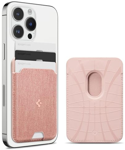 Spigen Urban Fit MagFit Magnetic MagSafe Wallet Card Holder 3-Cards Compatible with iPhone 17/16/15/14/13/12 Series and PixelSnap Cases for Pixel 10 Series - Rose Gold