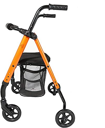 Folding Lightweight Rollator with Seat 2 Big Wheels Adjustable Height Seniors Upright Glides for Outdoor Indoor All Terrain (Size : 2 Wheels) (4 Wheels) (4 Wheels)