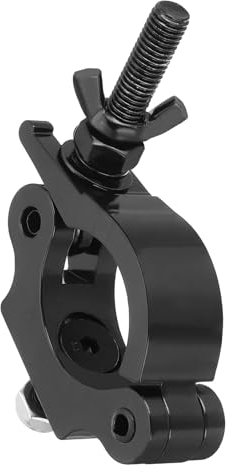 sourcing map Light Truss Clamps, Aluminum Alloy Stage Lighting Pipe O Clamp for 1.5-2.05inch OD Tube Max Load 300lb Single Buckle, Black 1Pcs