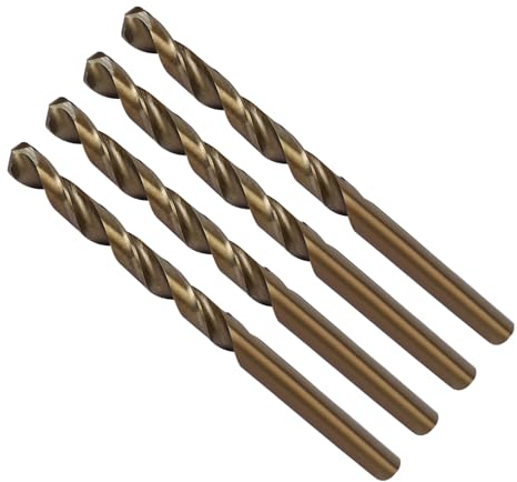 CoCud Hochgeschwindigkeitsstahl-Kobalt-Spiralbohrer, Durchmesser 5,1 mm, Länge 85 mm, gerade Spiralbohrer - (Anwendungen: für Metall, Holz, Kunststoff, Aluminium), 4 Stück