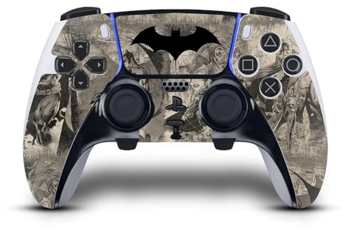 Head Case Designs Licenza Ufficiale Batman DC Comics Collage Invecchiato Loghi E Fumetti Vinile Sticker Gaming Pelle Adesivo Compatibile con Sony Playstation 5 PS5 DualSense Edge Controller